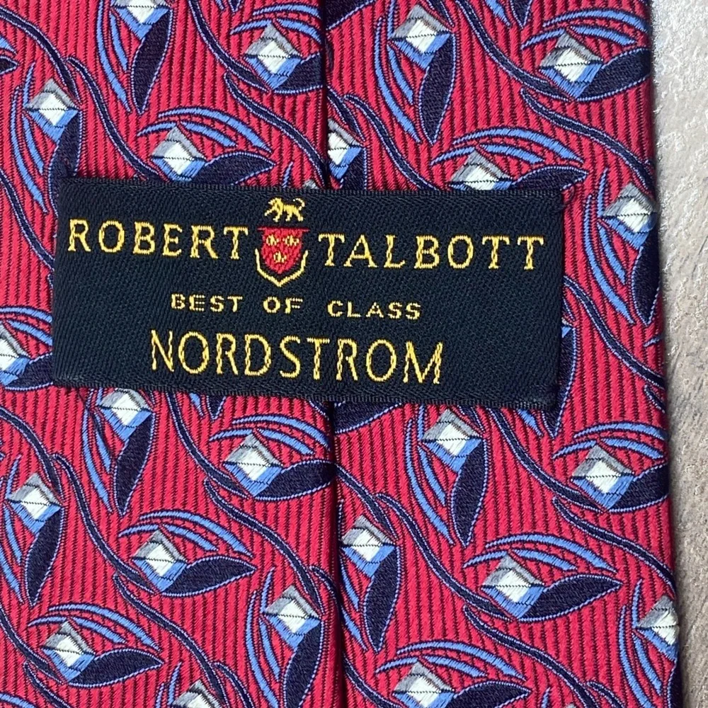 VTG Robert Talbott Tie Mens Best of Class Red Floral Silk USA NEW